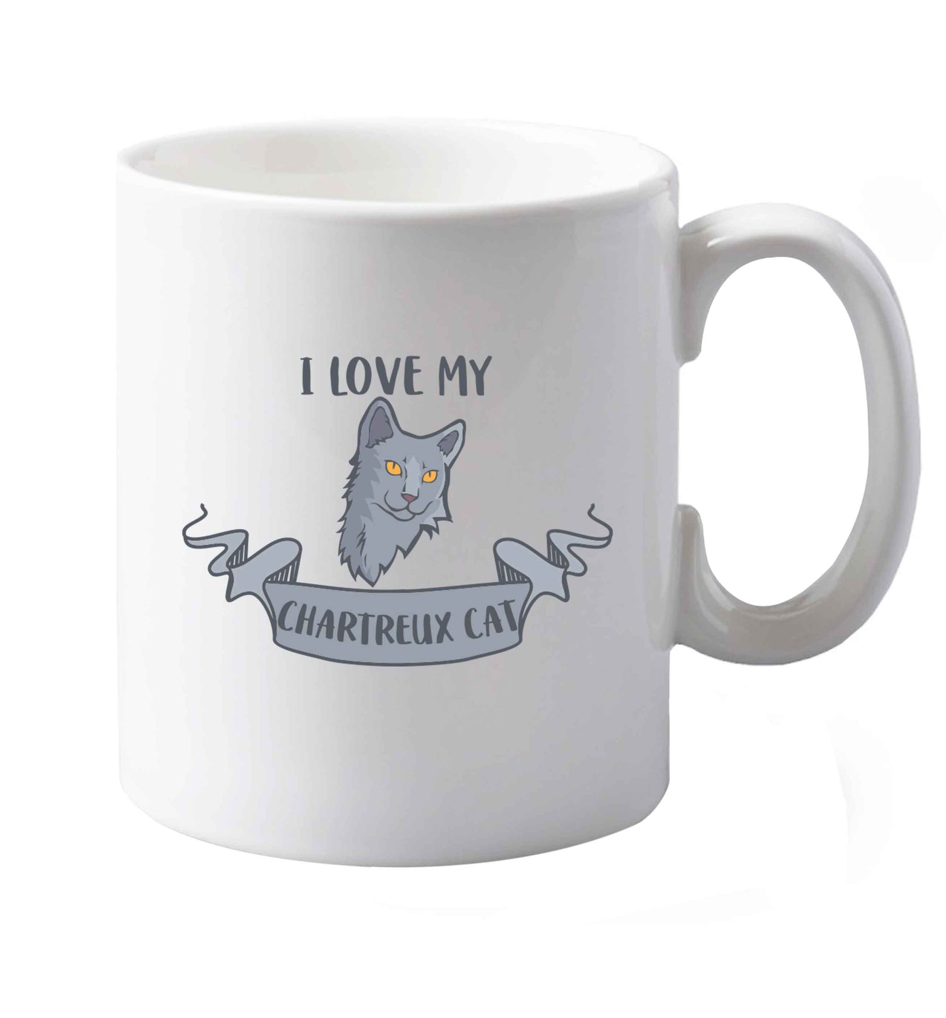 10 oz I love my chartreux cat ceramic mug both sides