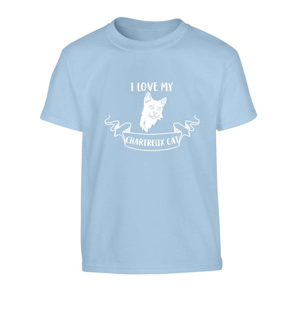 I love my chartreux cat Children's light blue Tshirt 12-13 Years