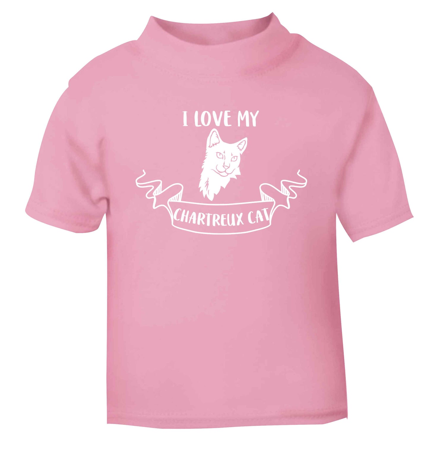 I love my chartreux cat light pink baby toddler Tshirt 2 Years