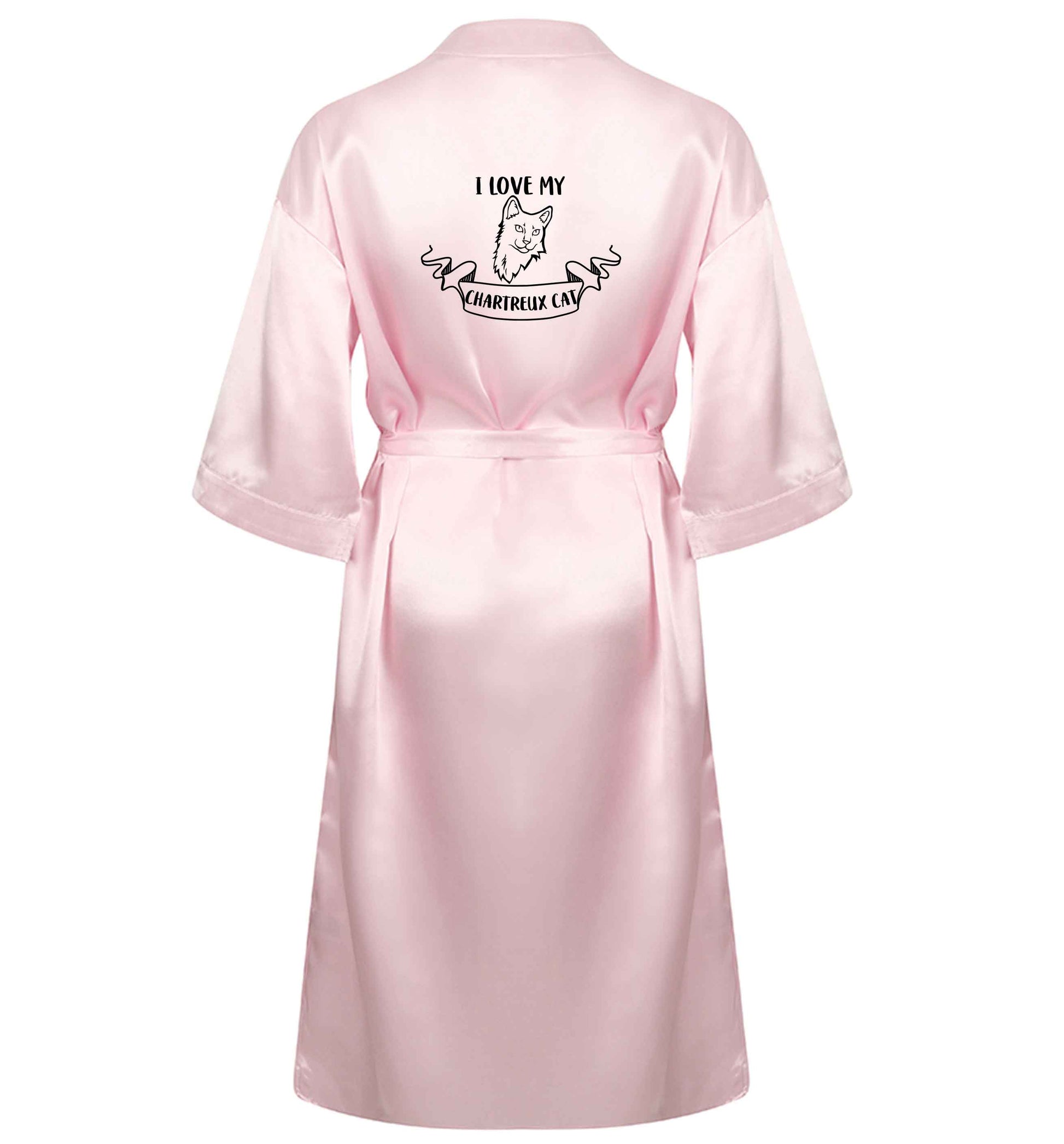 I love my chartreux cat XL/XXL pink ladies dressing gown size 16/18