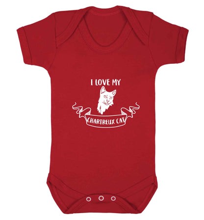 I love my chartreux cat baby vest red 18-24 months