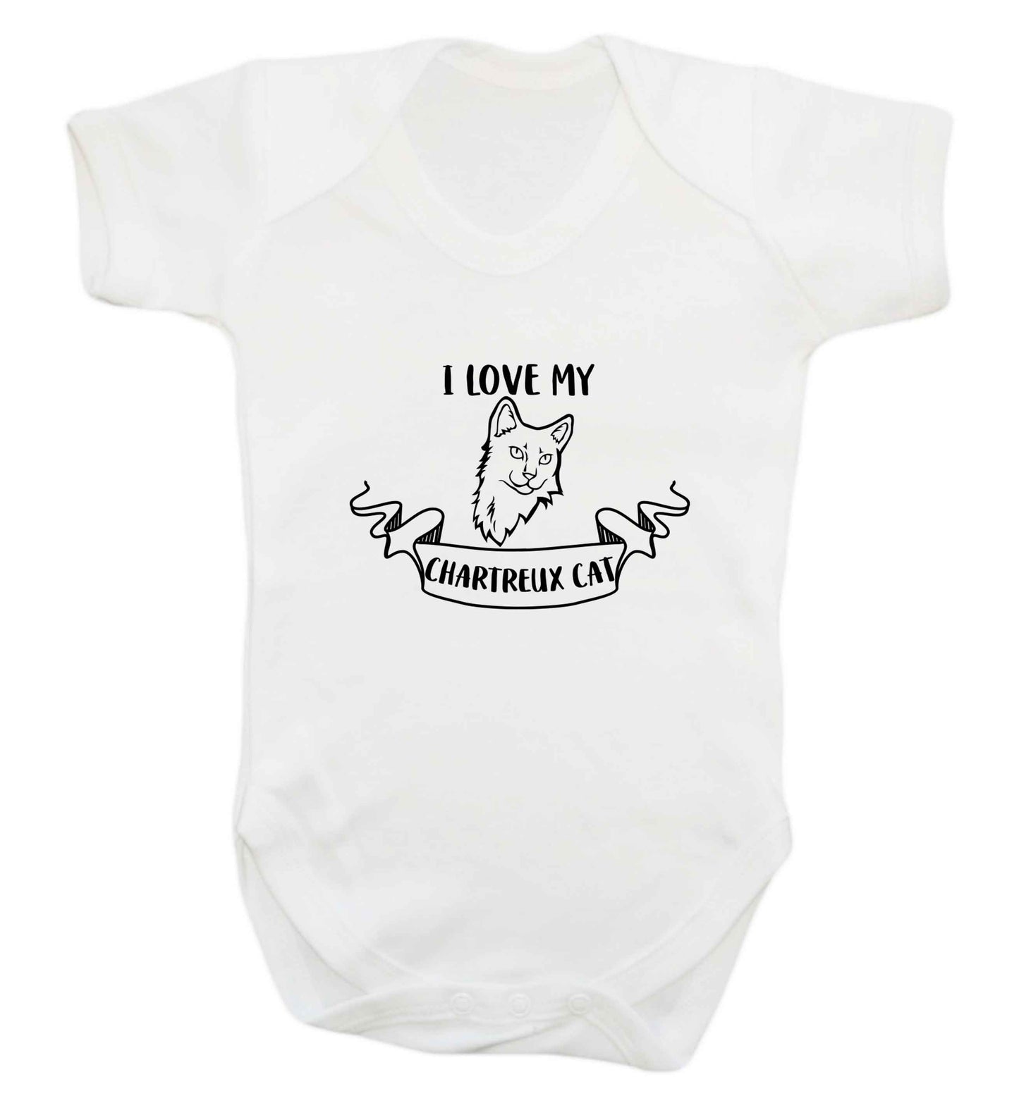I love my chartreux cat baby vest white 18-24 months