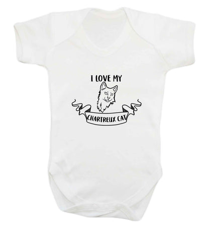I love my chartreux cat baby vest white 18-24 months