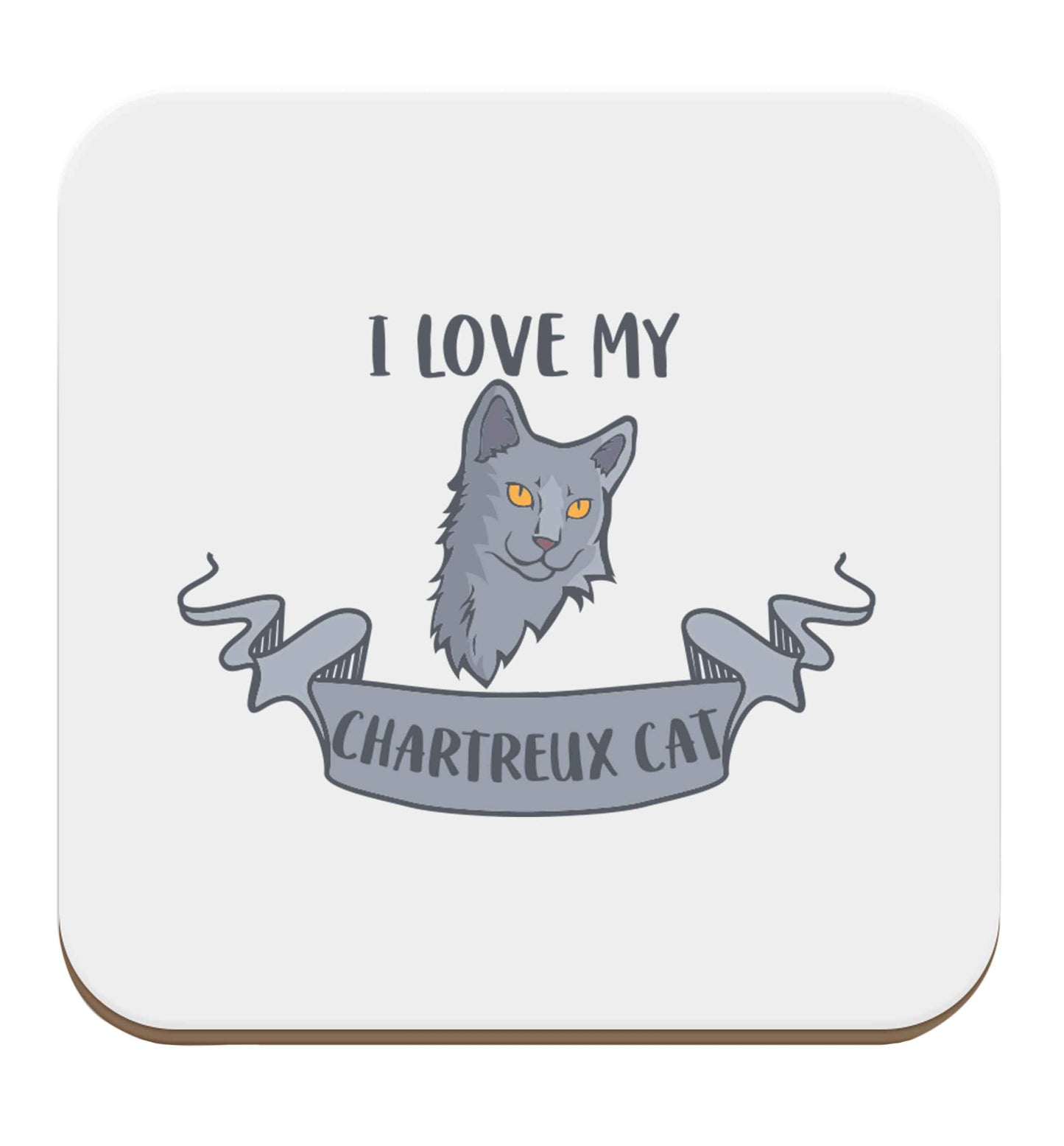 I love my chartreux cat set of four coasters