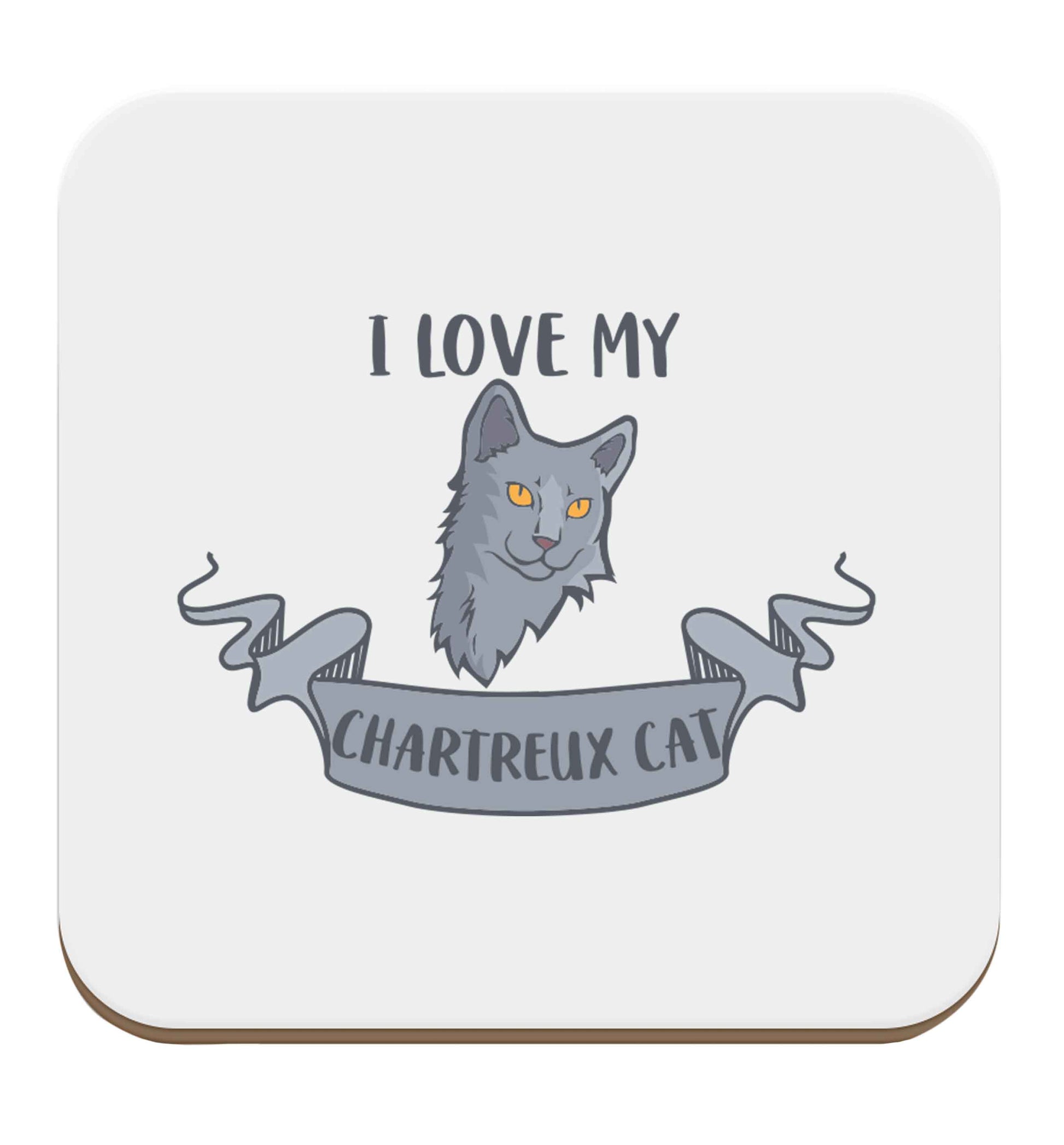 I love my chartreux cat set of four coasters