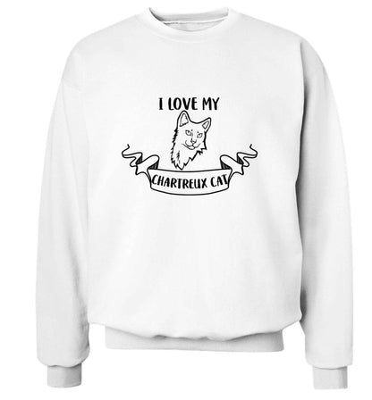 I love my chartreux cat adult's unisex white sweater 2XL