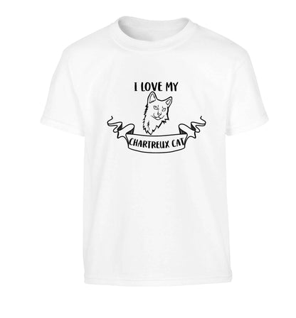 I love my chartreux cat Children's white Tshirt 12-13 Years