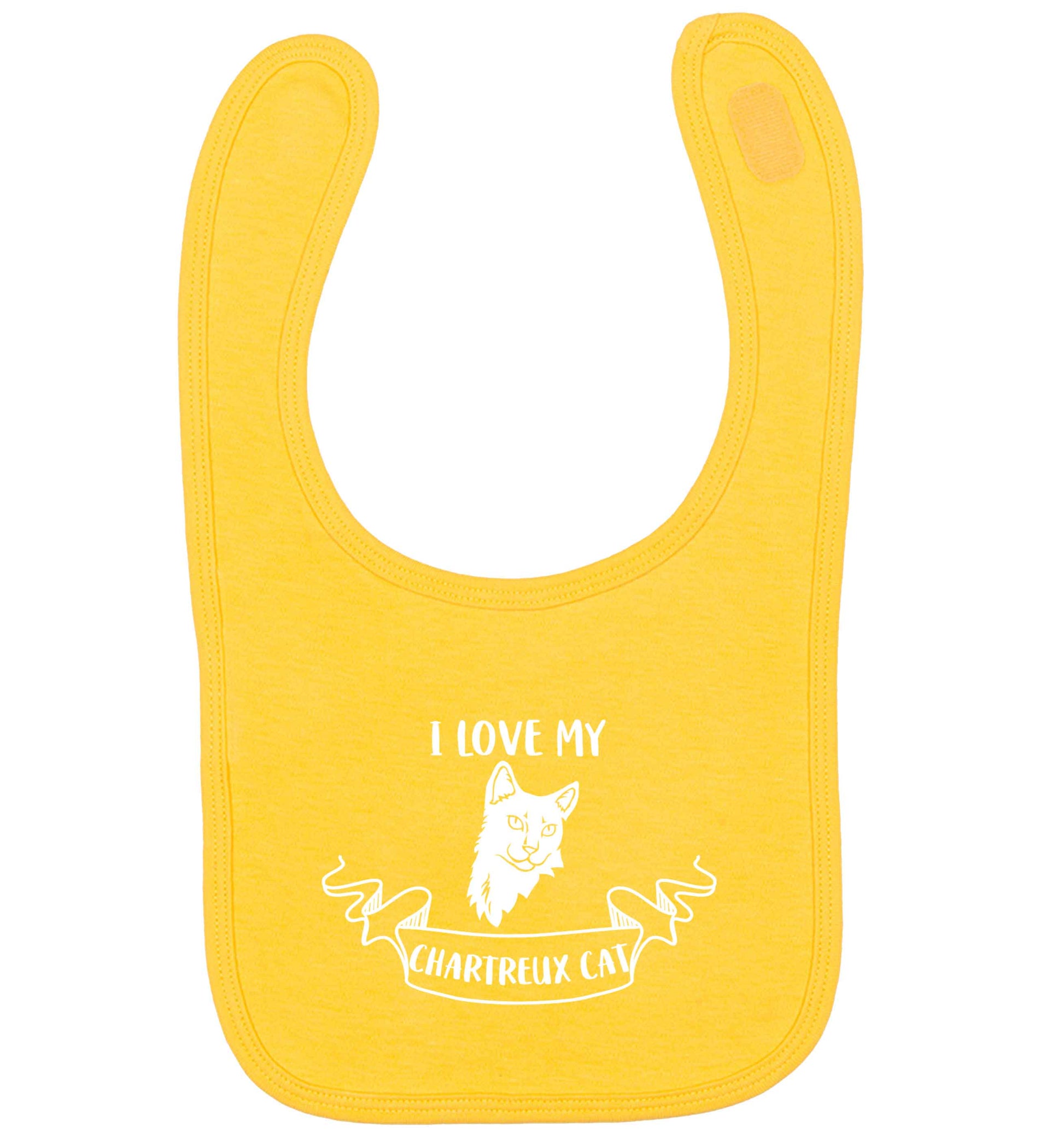 I love my chartreux cat yellow baby bib