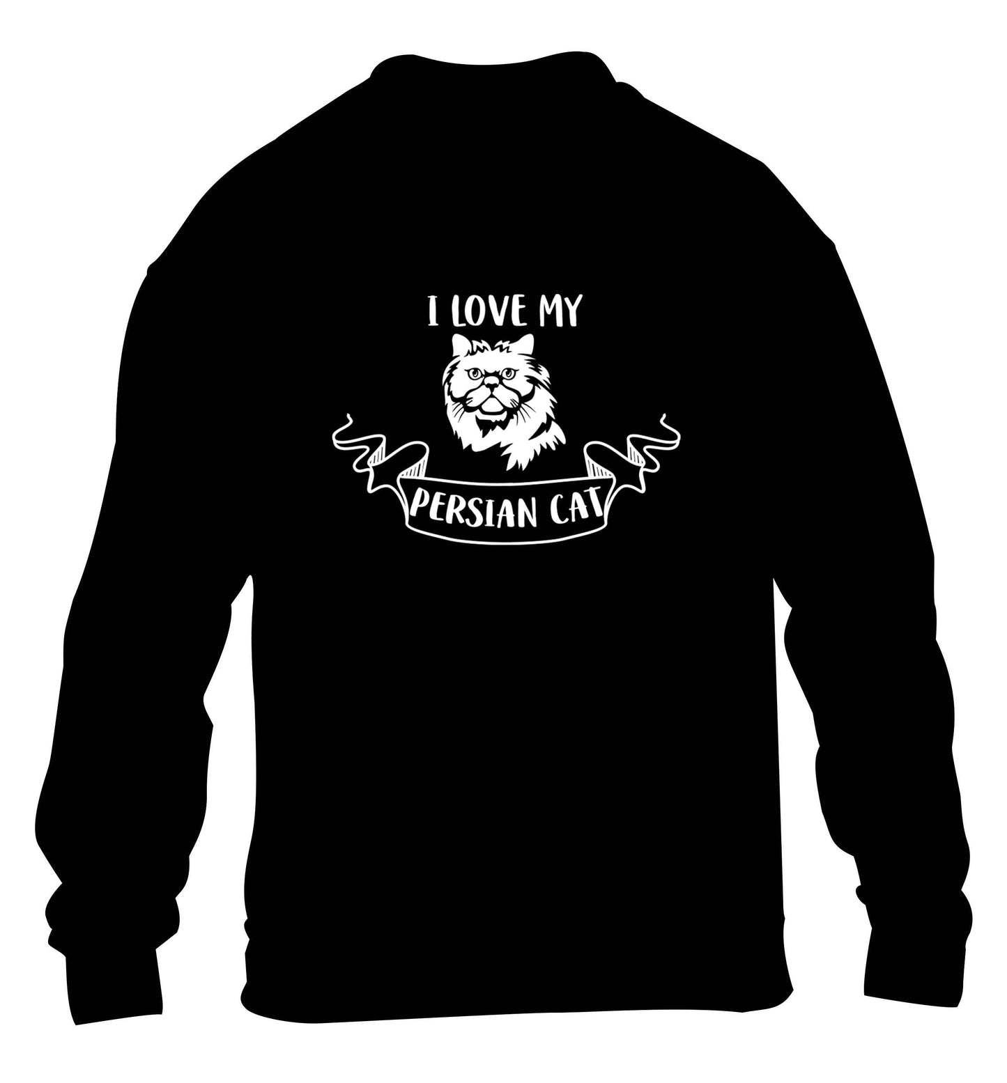 I love my persian cat children's black sweater 12-13 Years