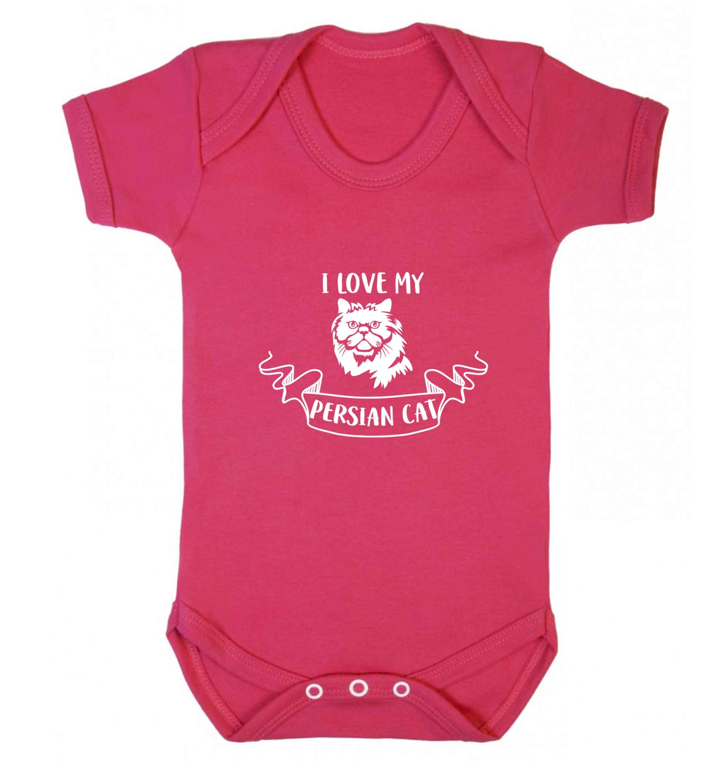 I love my persian cat baby vest dark pink 18-24 months