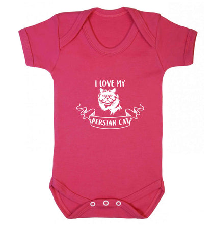 I love my persian cat baby vest dark pink 18-24 months