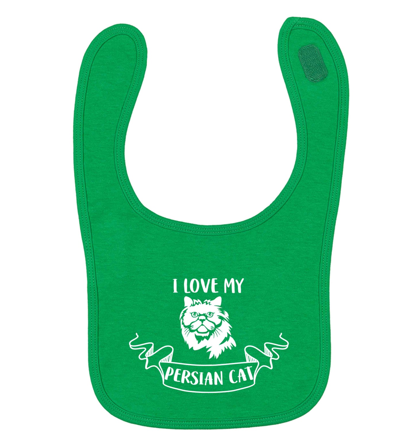 I love my persian cat green baby bib