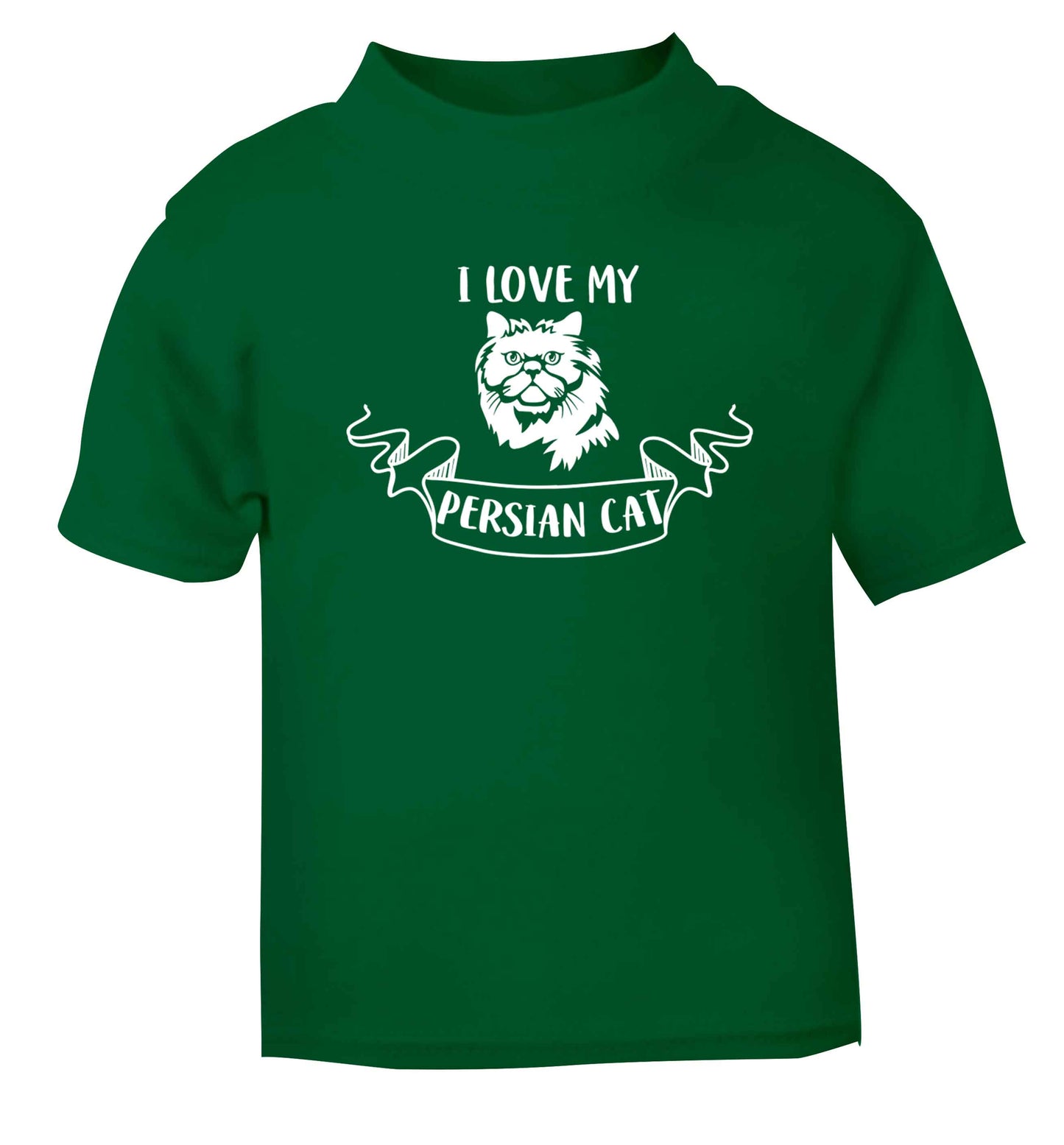 I love my persian cat green baby toddler Tshirt 2 Years