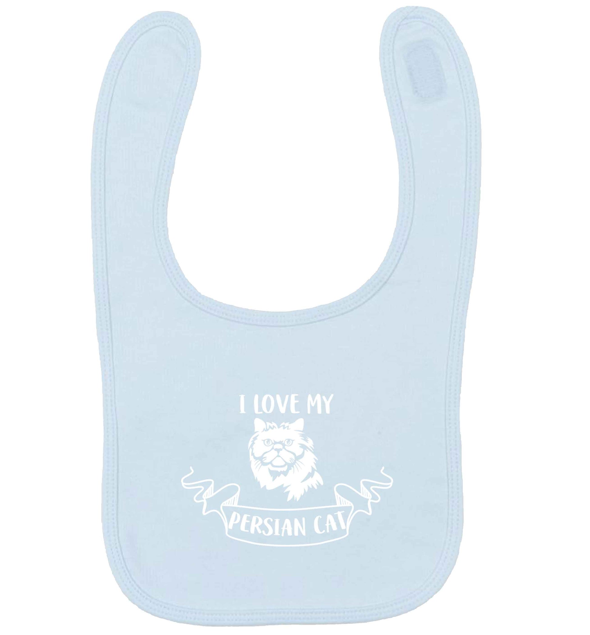 I love my persian cat pale blue baby bib