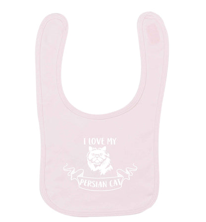 I love my persian cat pale pink baby bib