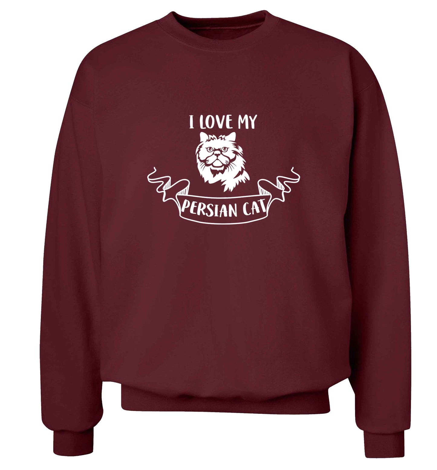 I love my persian cat adult's unisex maroon sweater 2XL
