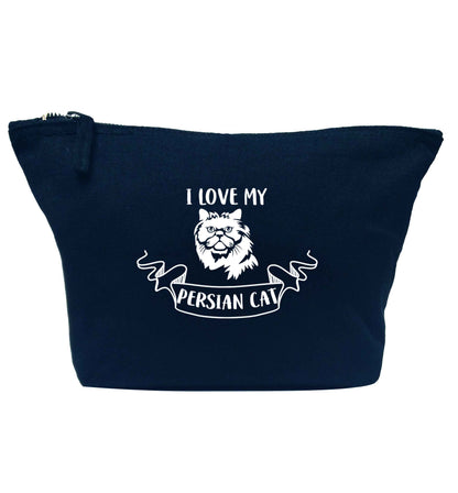 I love my persian cat navy makeup bag