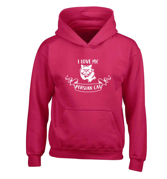 I love my persian cat children's pink hoodie 12-13 Years