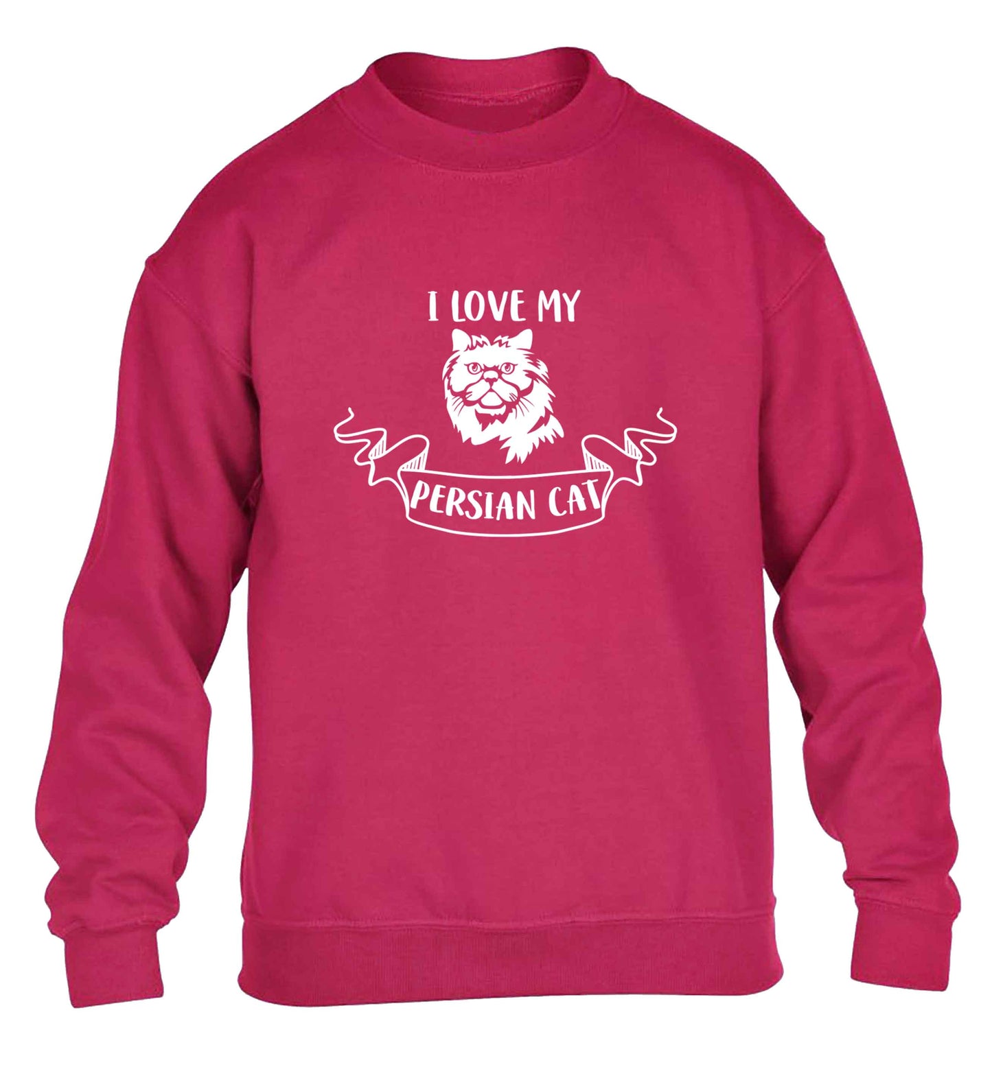 I love my persian cat children's pink sweater 12-13 Years