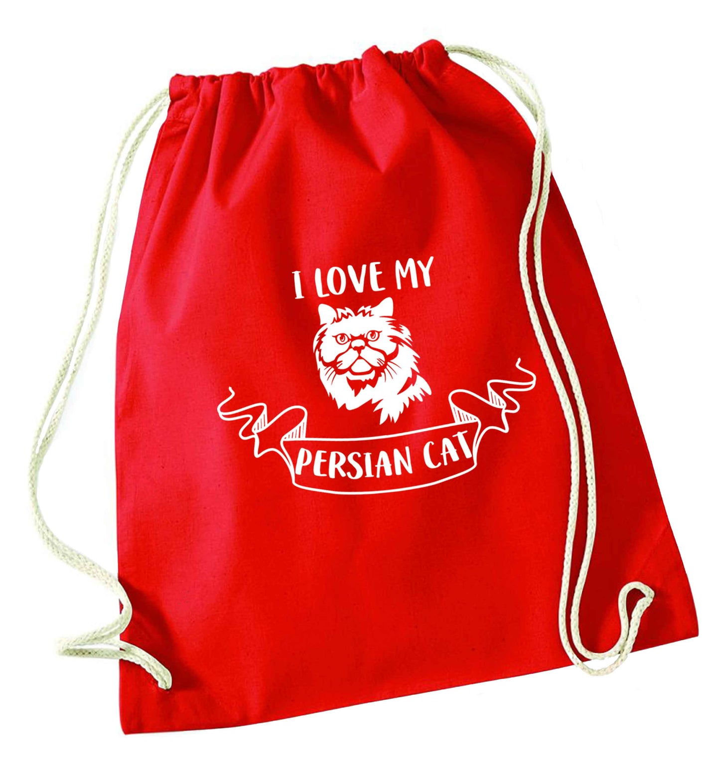 I love my persian cat red drawstring bag 