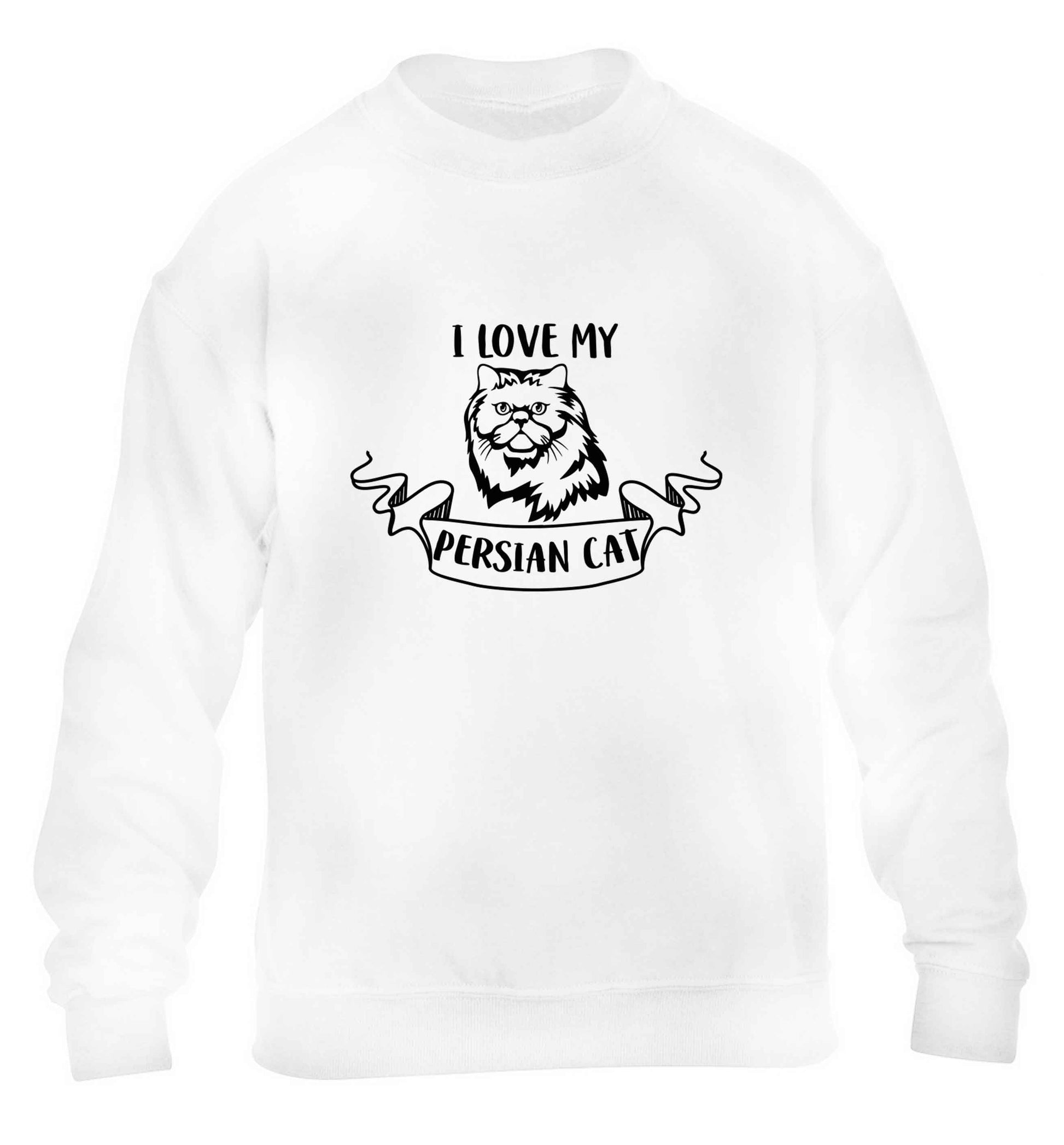 I love my persian cat children's white sweater 12-13 Years