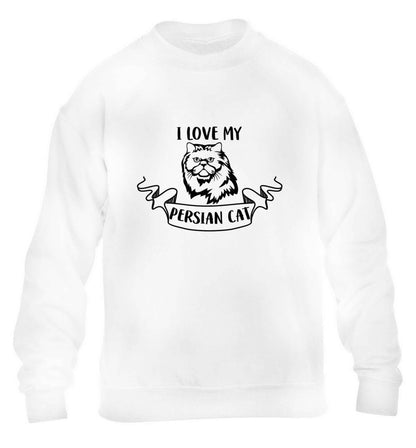 I love my persian cat children's white sweater 12-13 Years