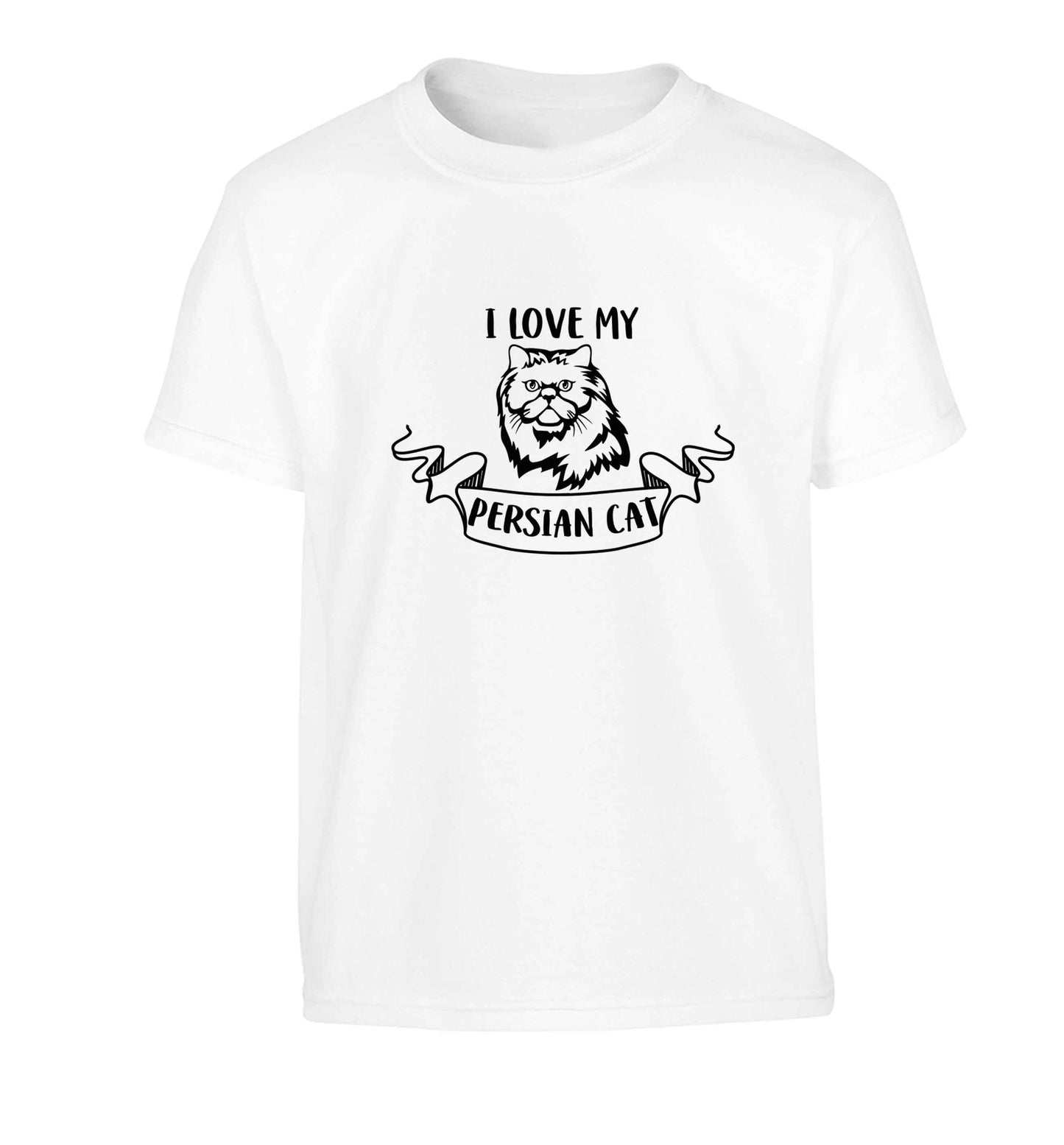 I love my persian cat Children's white Tshirt 12-13 Years
