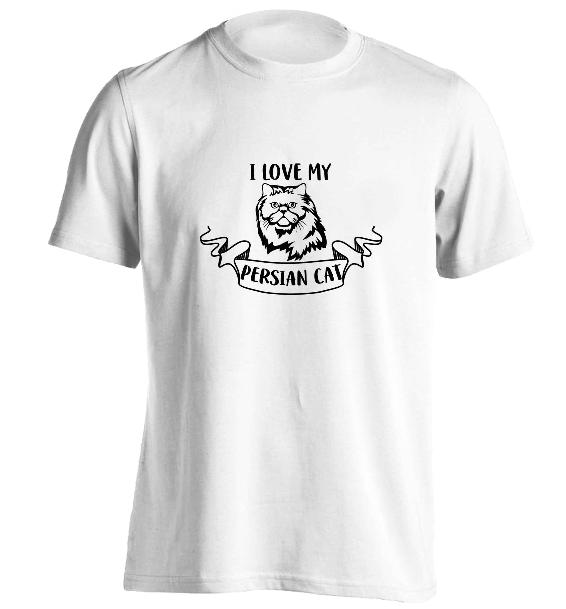 I love my persian cat adults unisex white Tshirt 2XL