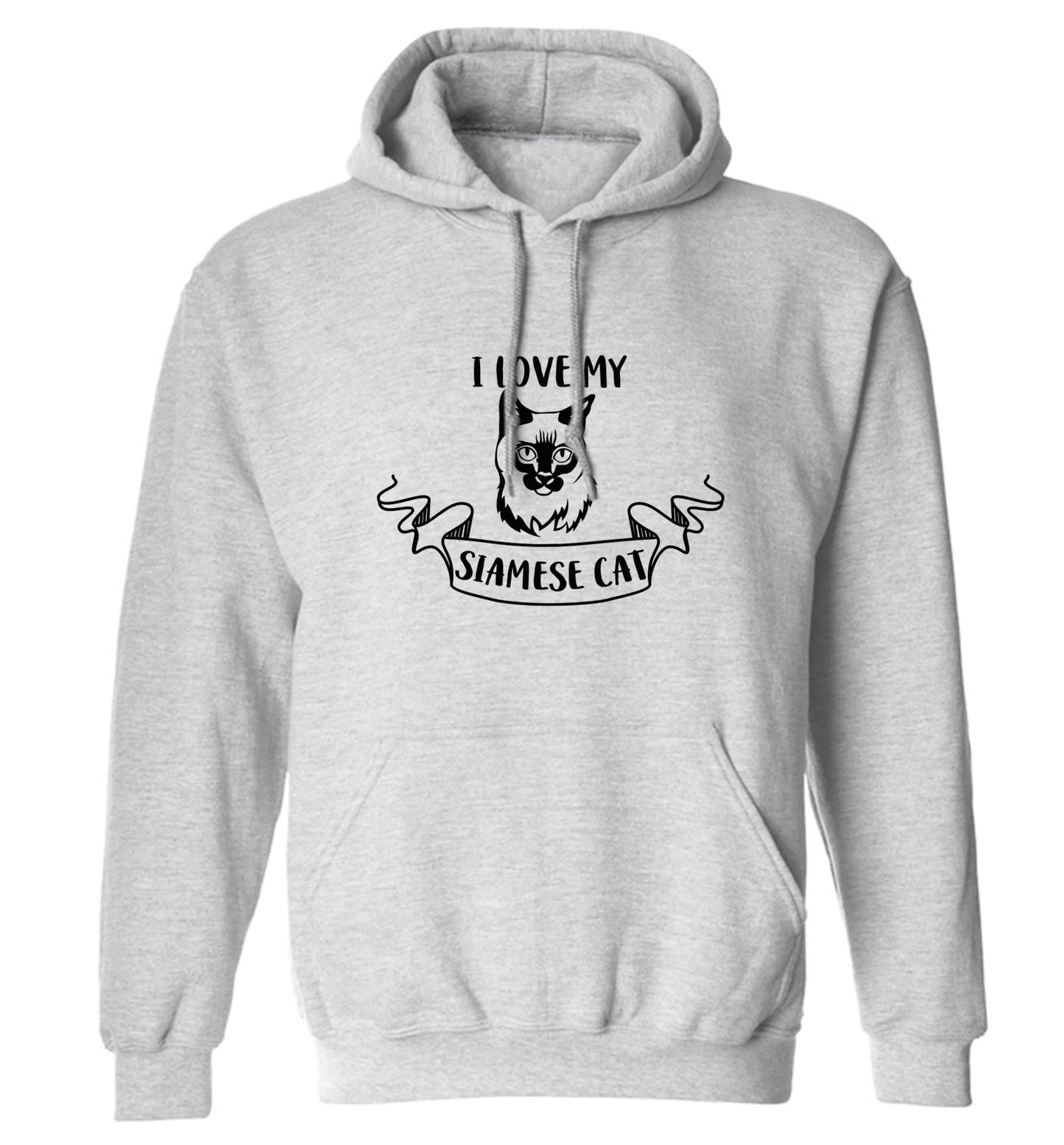 I love my siamese cat adults unisex grey hoodie 2XL