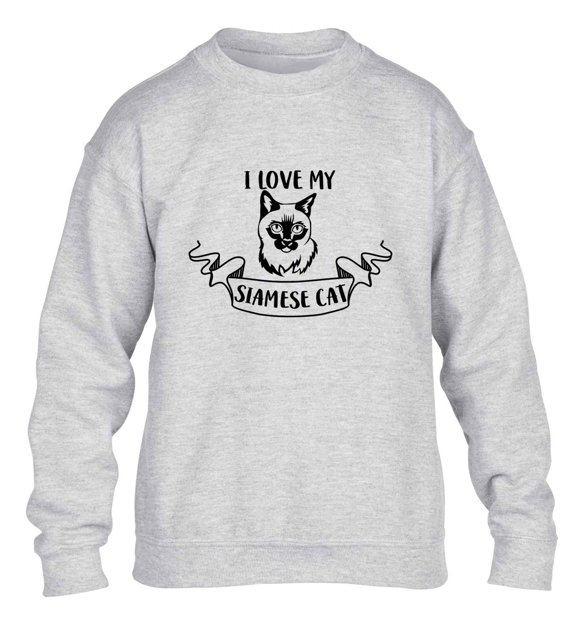 I love my siamese cat children's grey sweater 12-13 Years