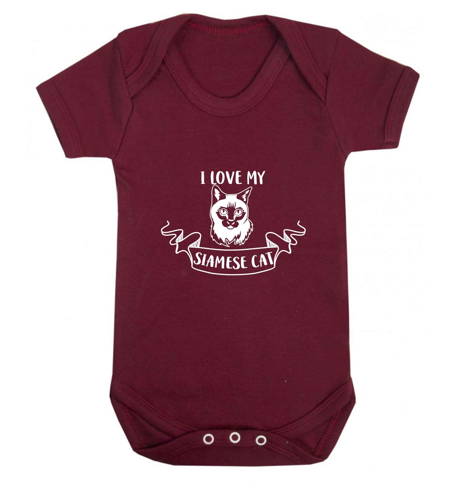 I love my siamese cat baby vest maroon 18-24 months