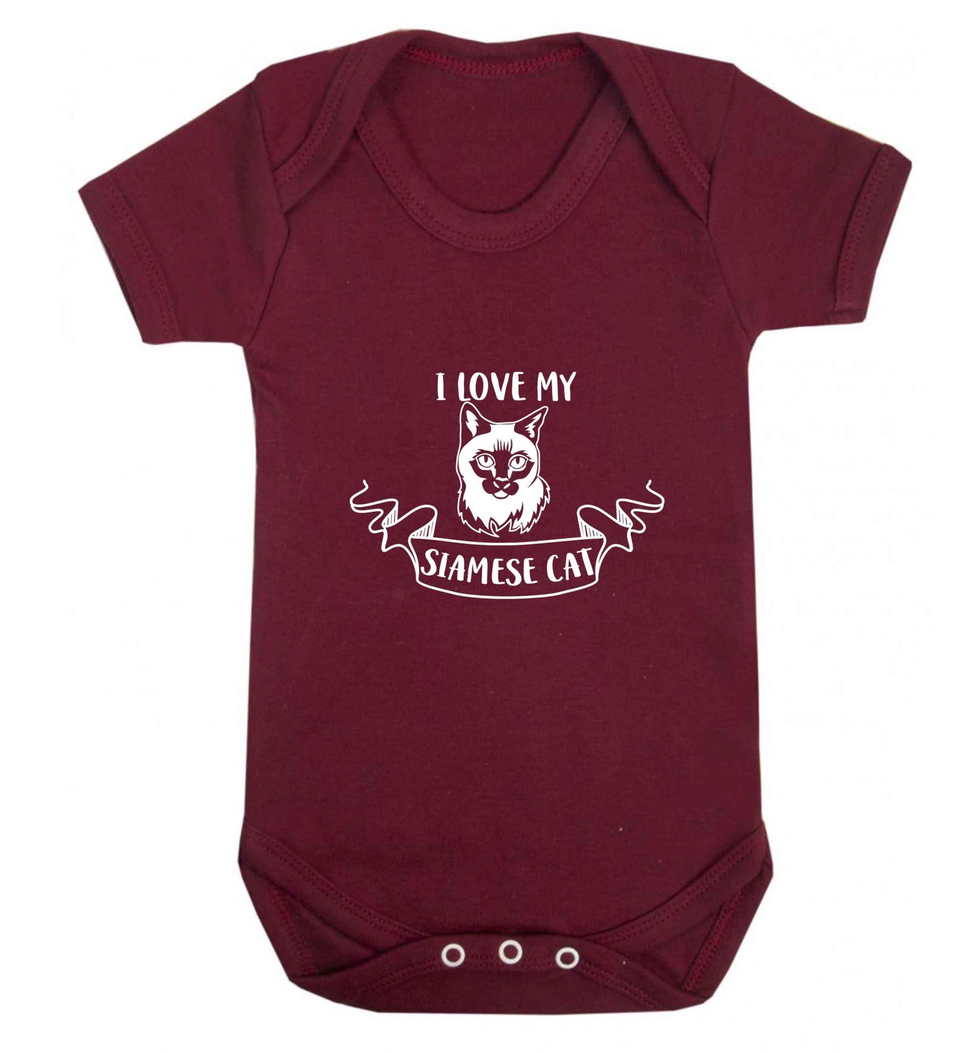 I love my siamese cat baby vest maroon 18-24 months