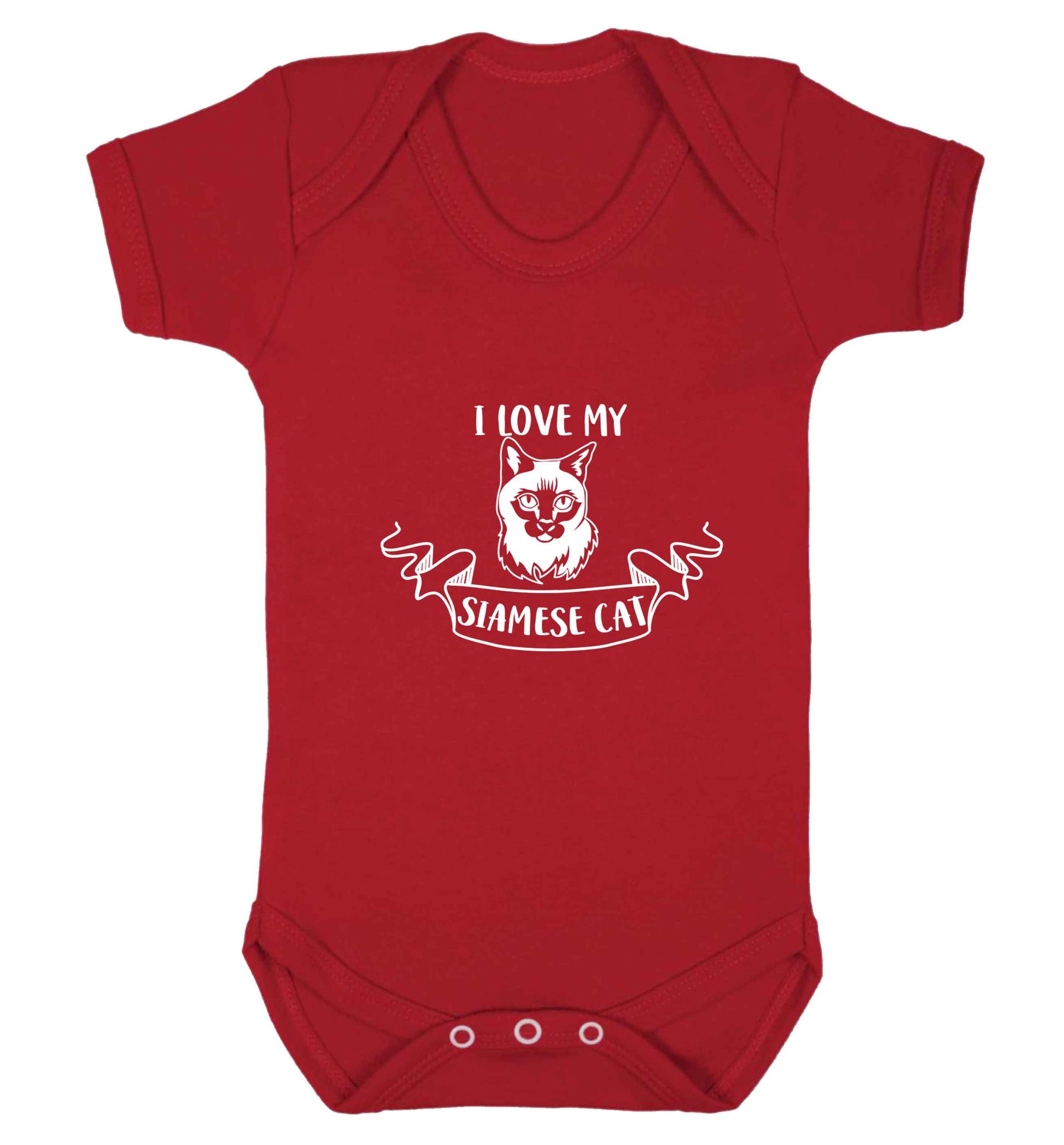 I love my siamese cat baby vest red 18-24 months