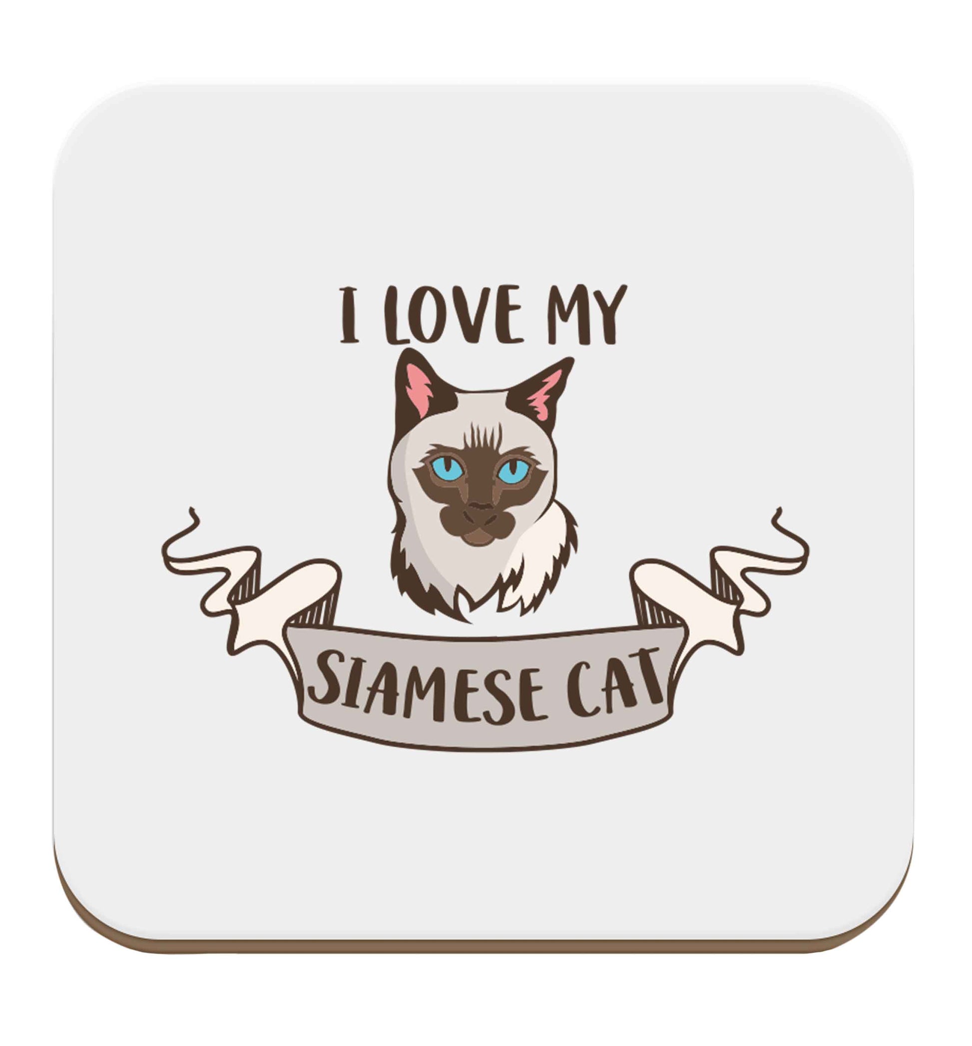 I love my siamese cat set of four coasters