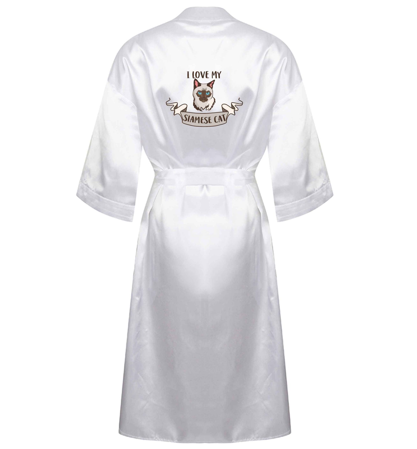 I love my siamese cat XL/XXL white ladies dressing gown size 16/18