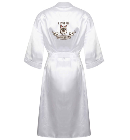 I love my siamese cat XL/XXL white ladies dressing gown size 16/18