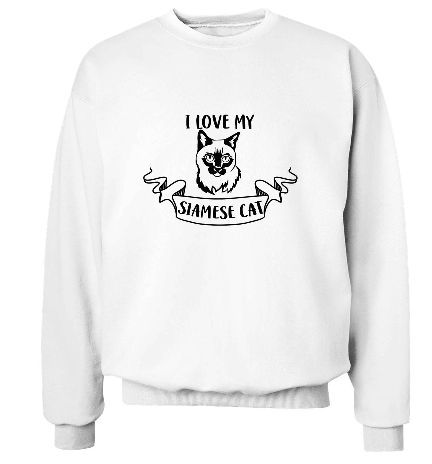 I love my siamese cat adult's unisex white sweater 2XL