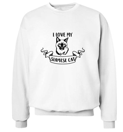 I love my siamese cat adult's unisex white sweater 2XL