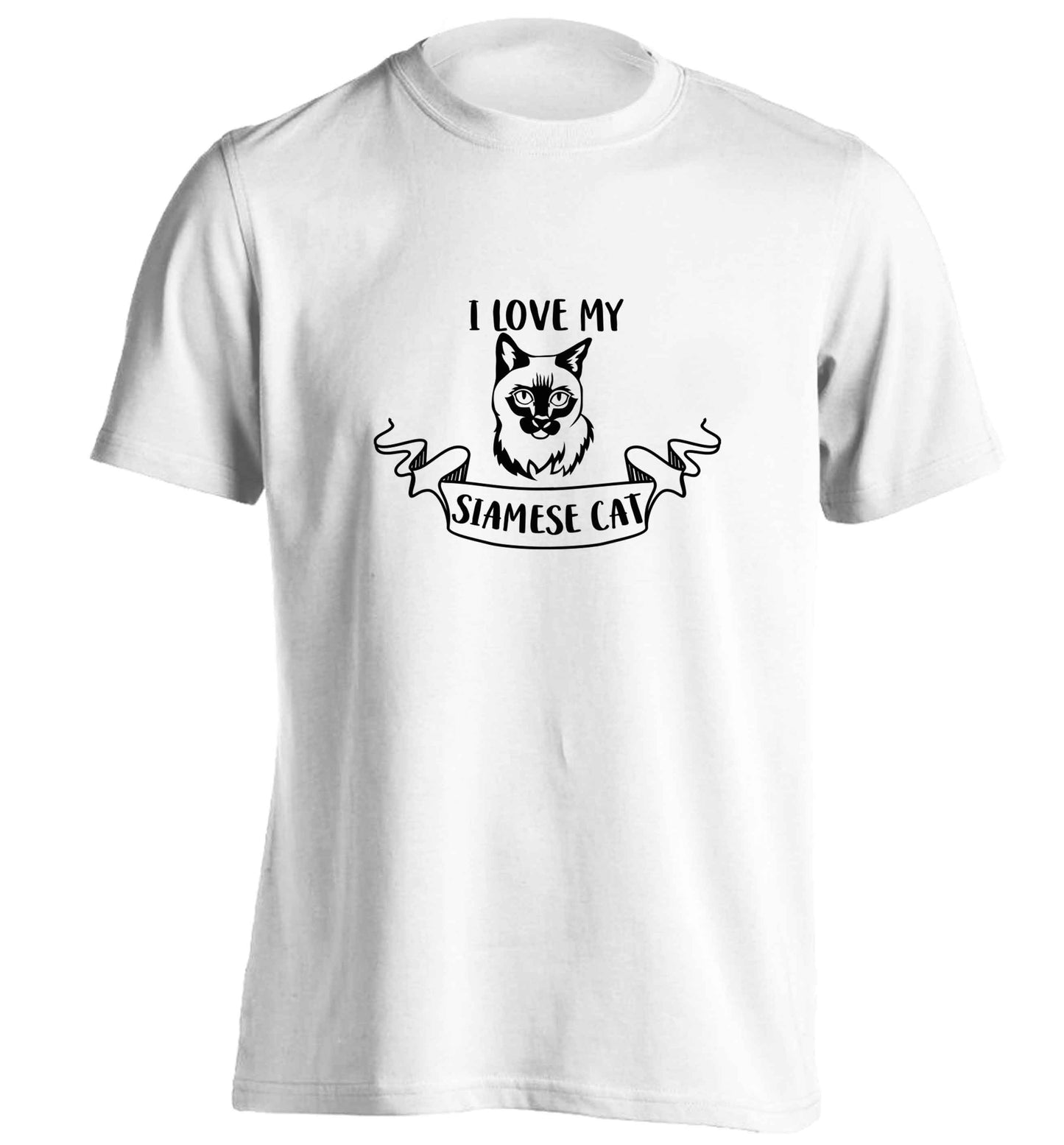 I love my siamese cat adults unisex white Tshirt 2XL
