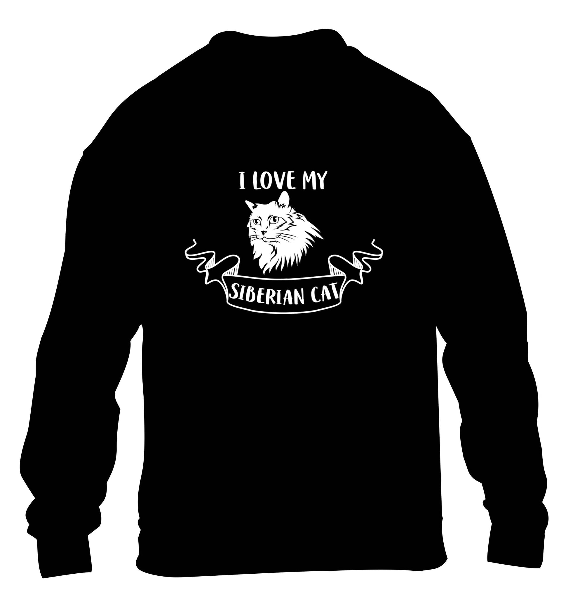 I love my siberian cat children's black sweater 12-13 Years