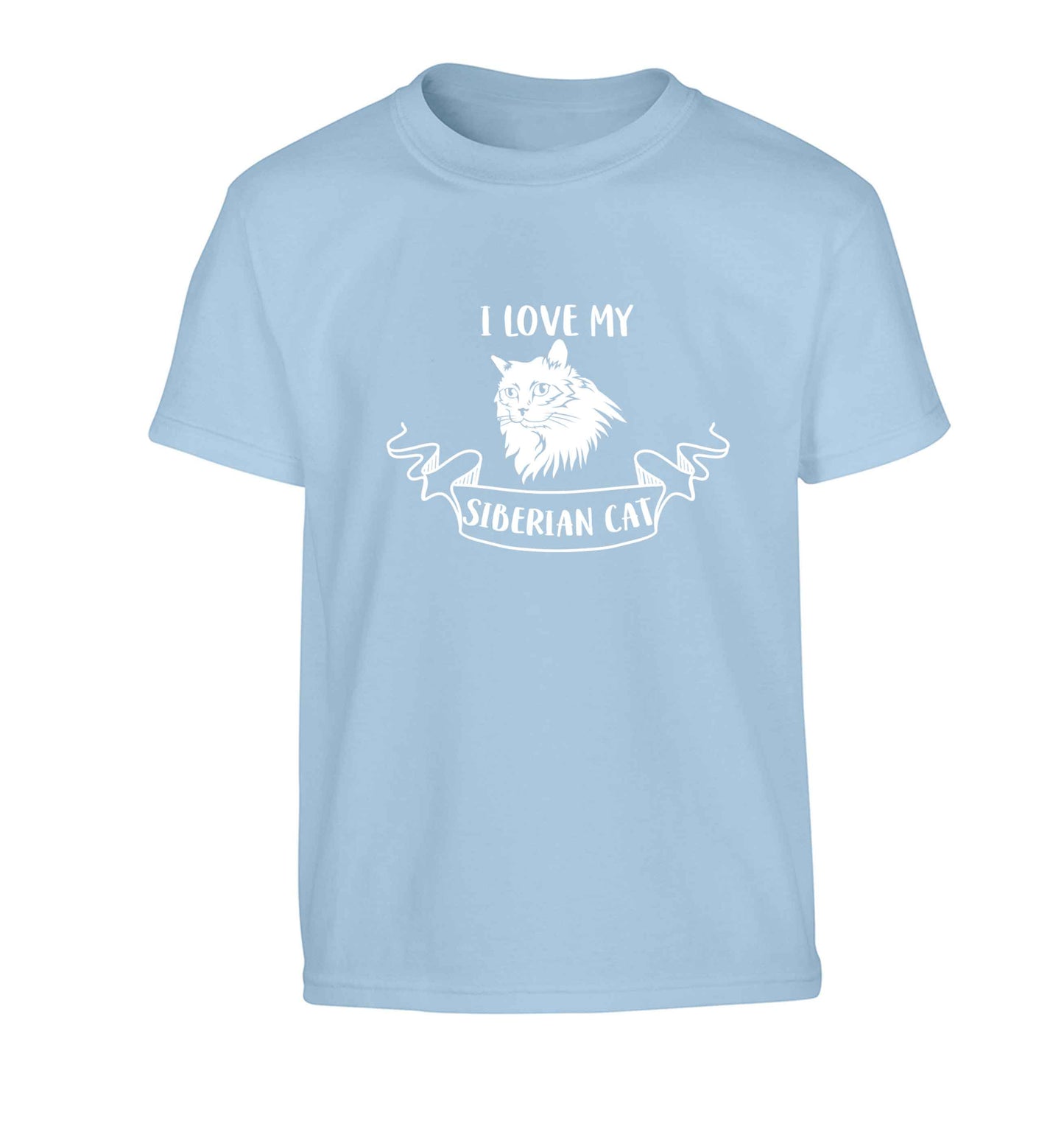 I love my siberian cat Children's light blue Tshirt 12-13 Years