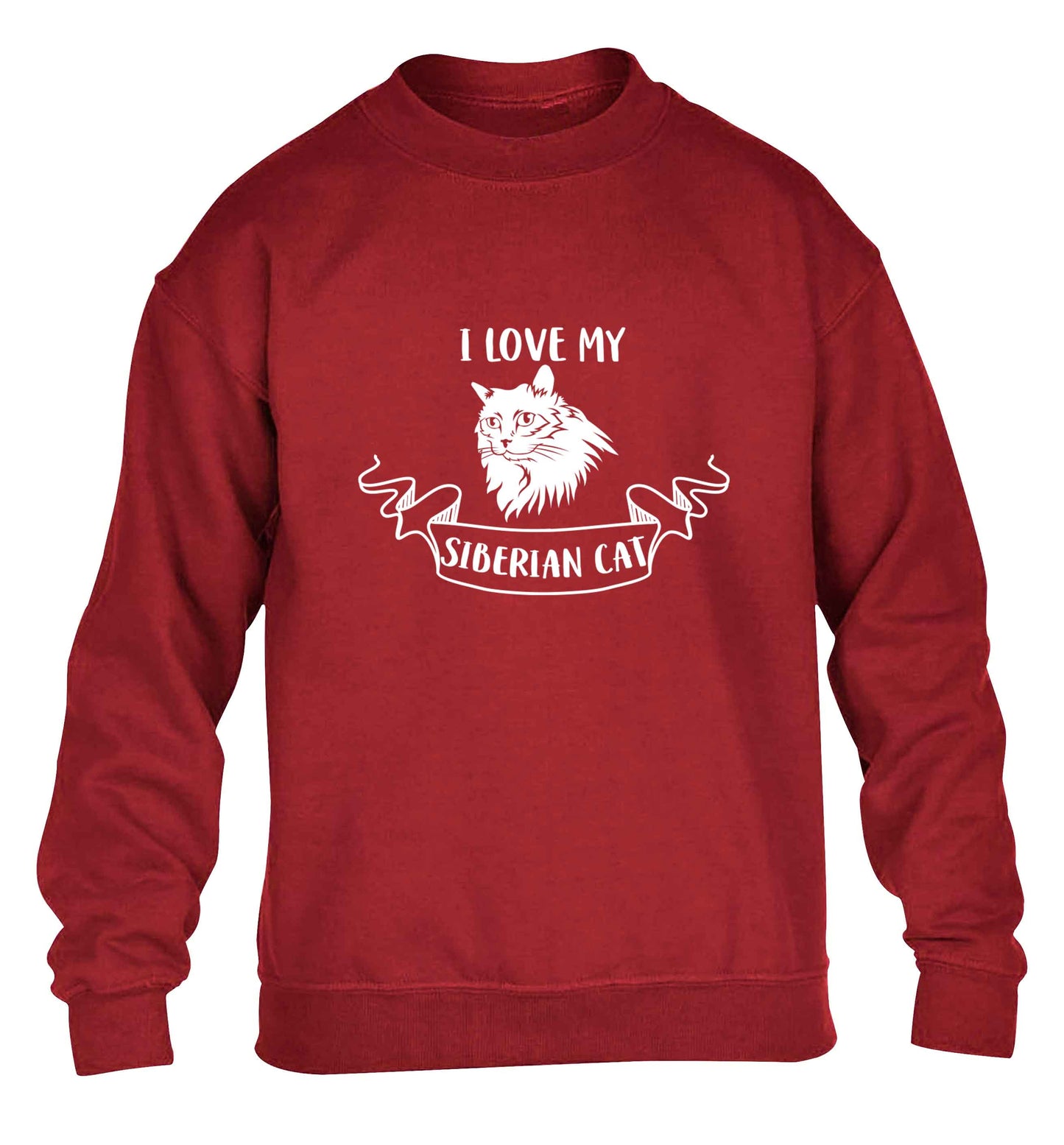 I love my siberian cat children's grey sweater 12-13 Years