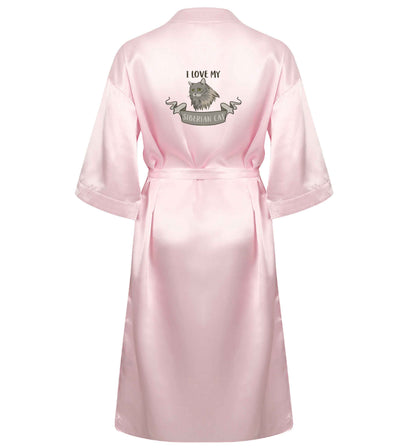 I love my siberian cat XL/XXL pink ladies dressing gown size 16/18