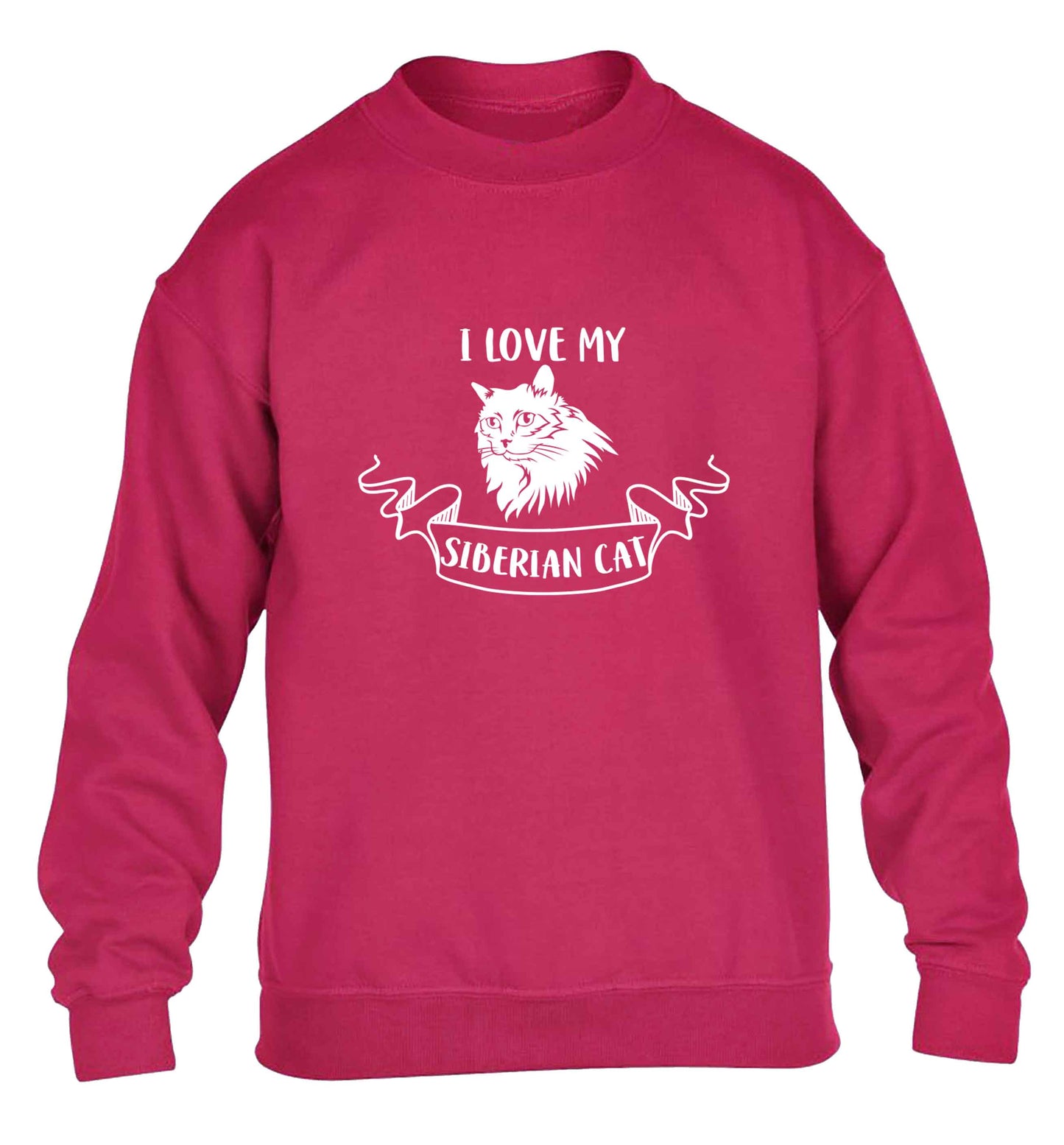 I love my siberian cat children's pink sweater 12-13 Years