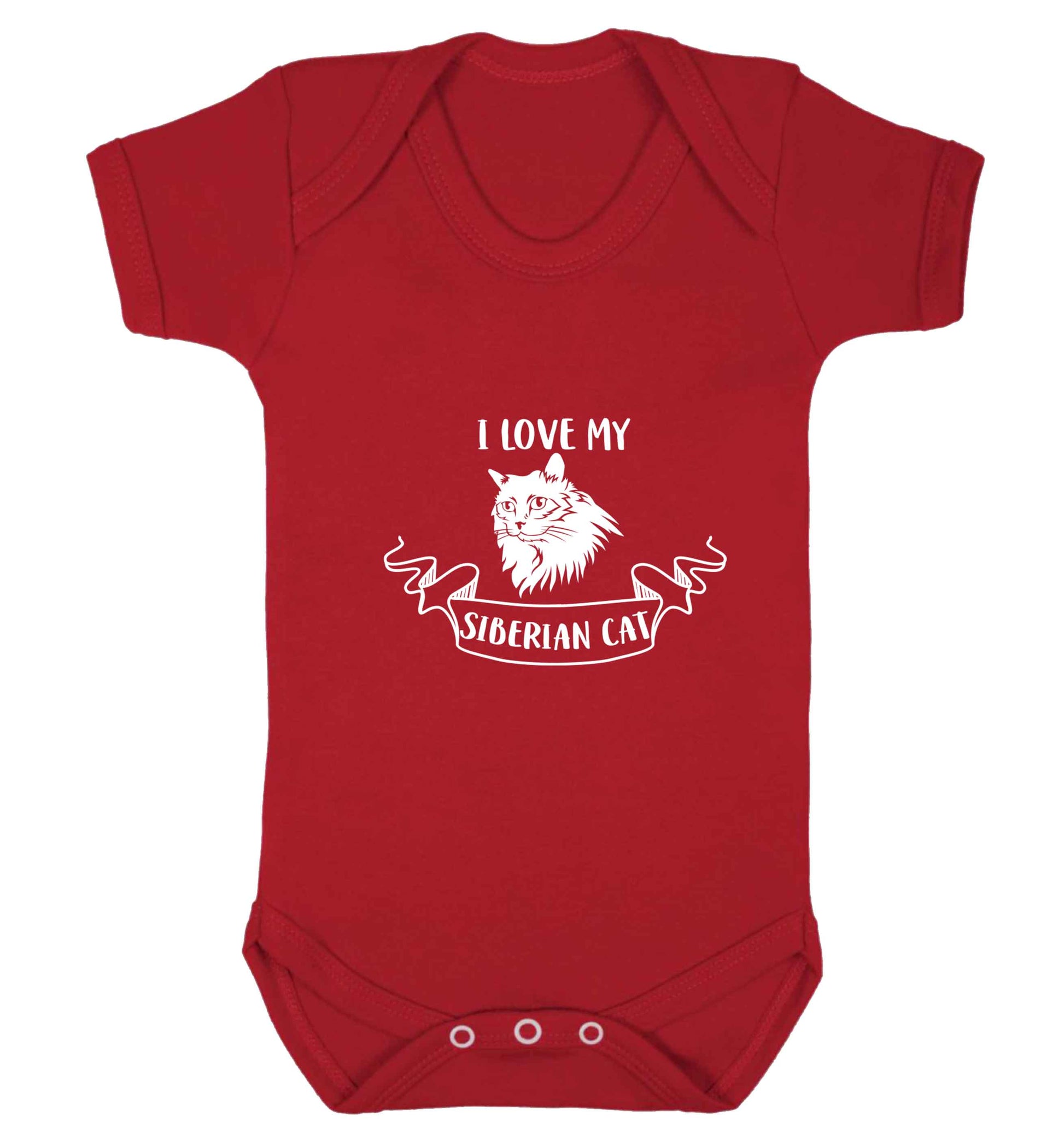 I love my siberian cat baby vest red 18-24 months