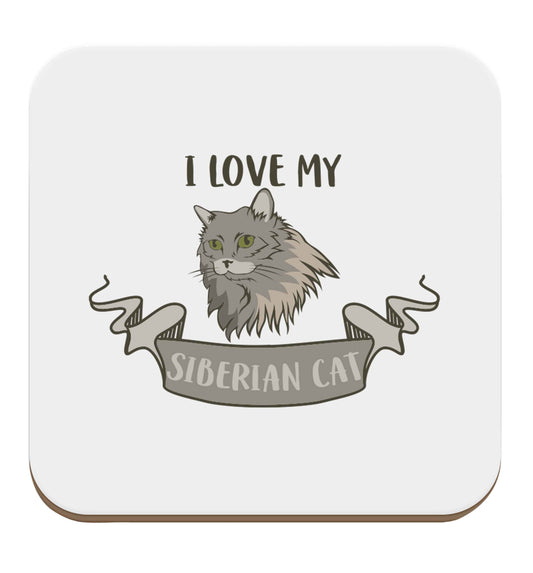 I love my siberian cat set of four coasters