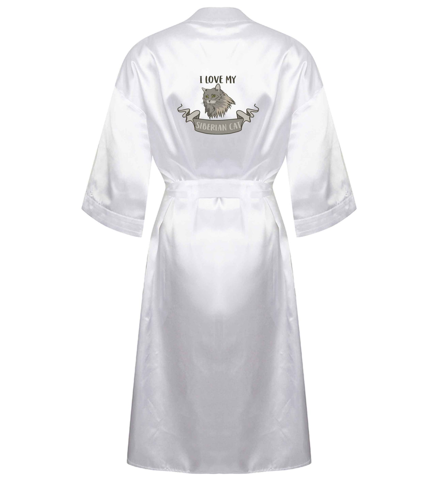 I love my siberian cat XL/XXL white ladies dressing gown size 16/18