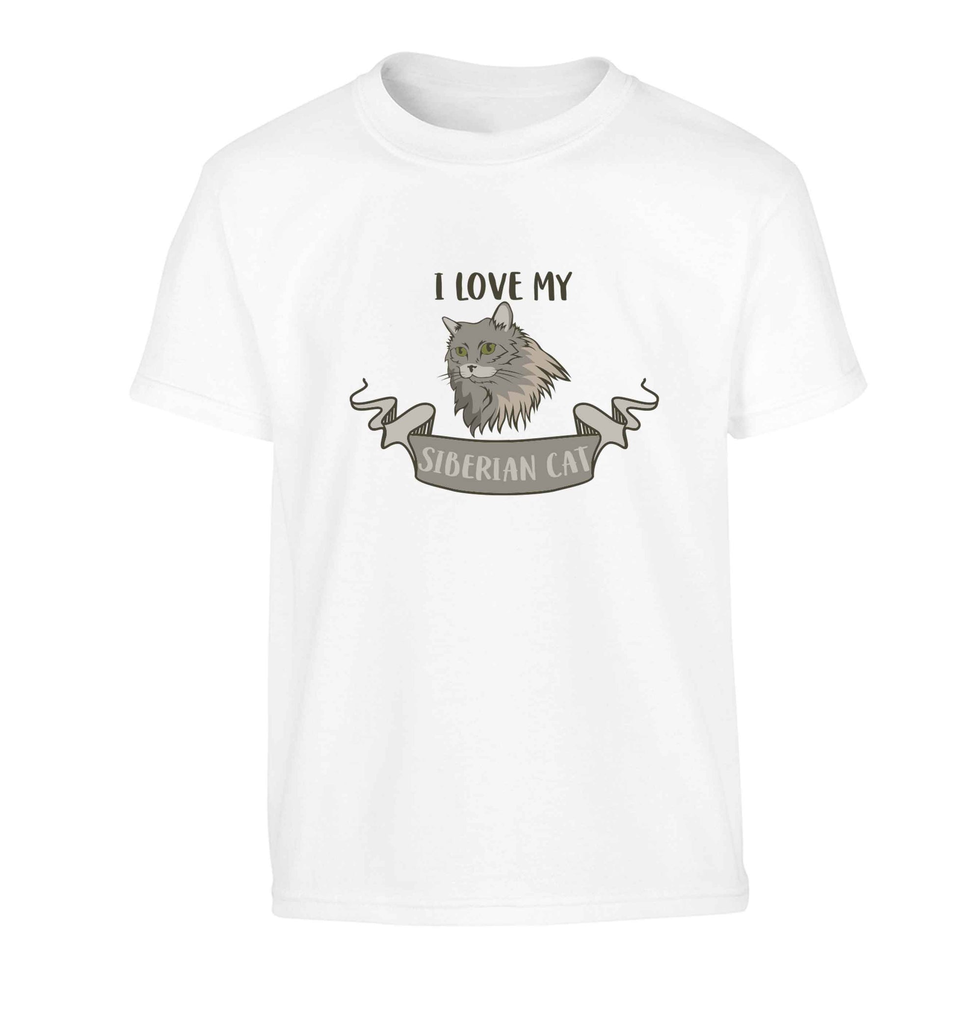 I love my siberian cat Children's white Tshirt 12-13 Years