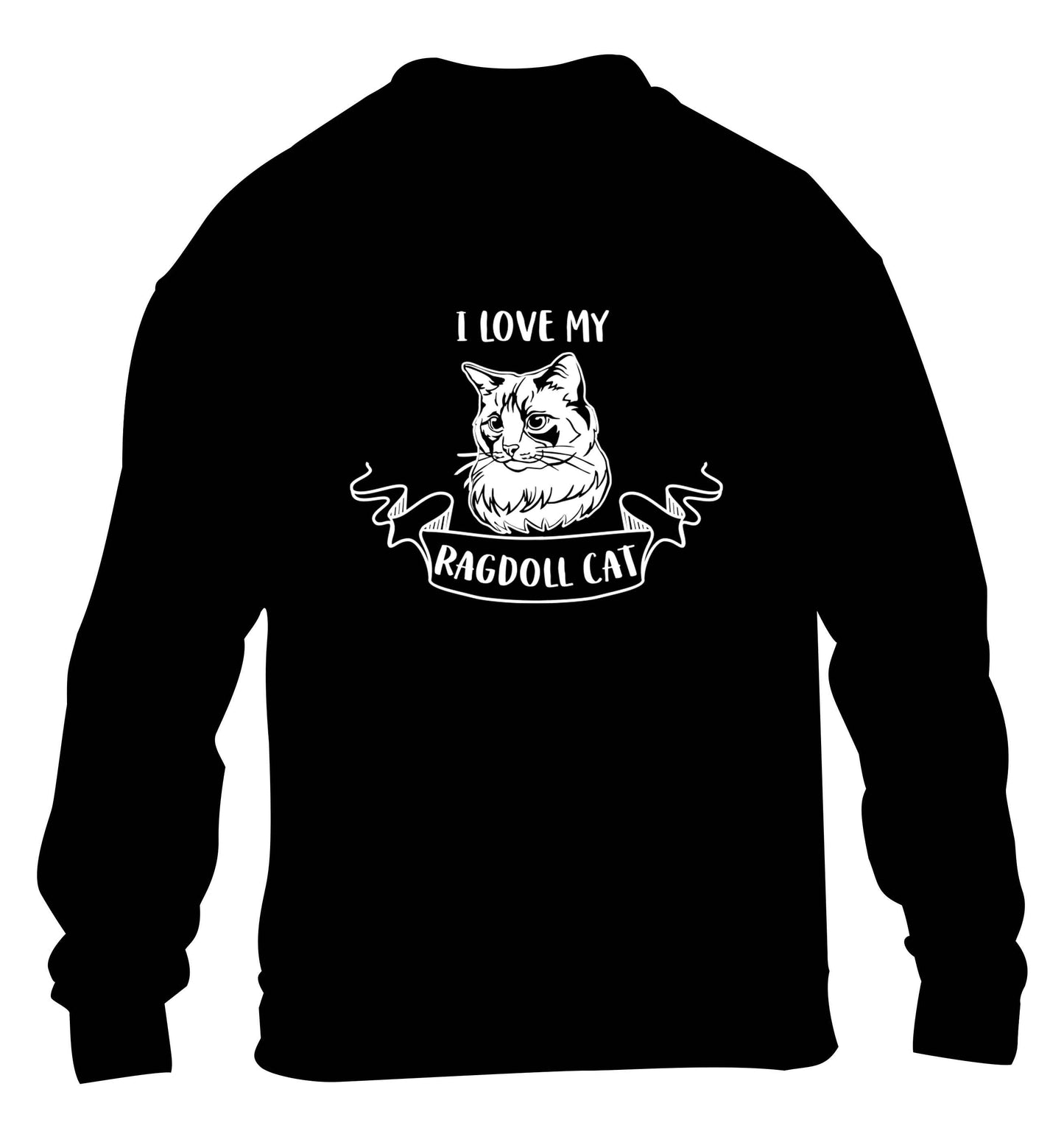 I love my ragdoll cat children's black sweater 12-13 Years