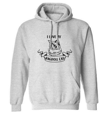 I love my ragdoll cat adults unisex grey hoodie 2XL